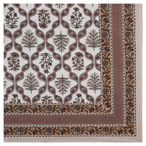 Sanganeri  Hand Block Printed Cotton Bedsheet With Two Plow Covers