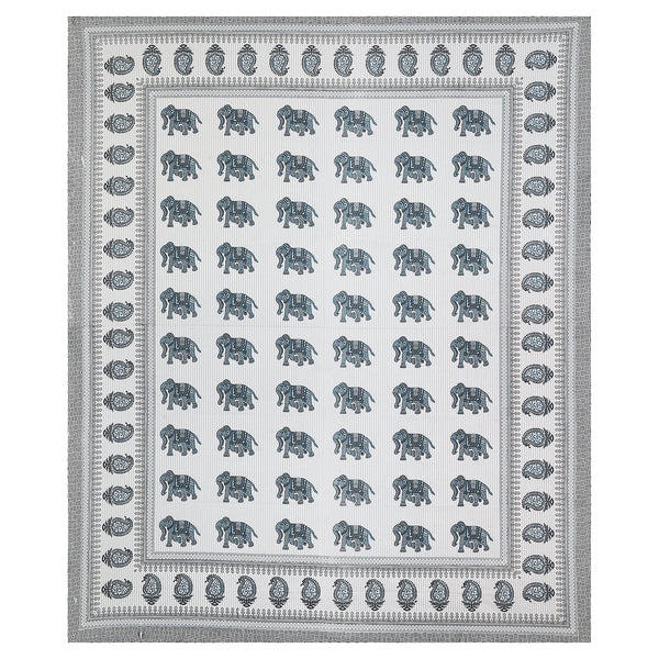 Sanganeri  Cotton Bedsheet with two pillow covers, featuring  ethnic pattern.