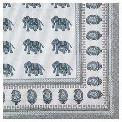 Sanganeri  Cotton Bedsheet with two pillow covers, featuring  ethnic pattern.