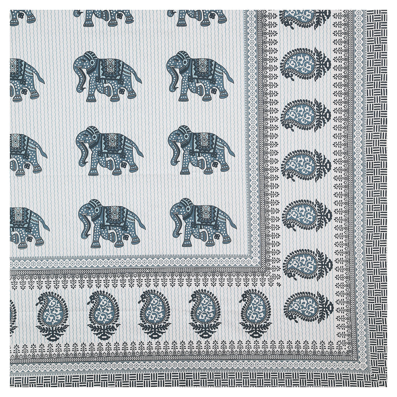 Sanganeri  Cotton Bedsheet with two pillow covers, featuring  ethnic pattern.