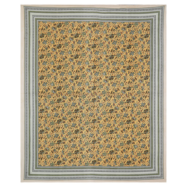 Sanganeri Hand Block Printed Bedsheet with pillow covers, likely made of cotton with two plow covers