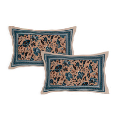 Sanganeri  Printed Bedsheet with pillow covers, likely made of cotton with two plow covers