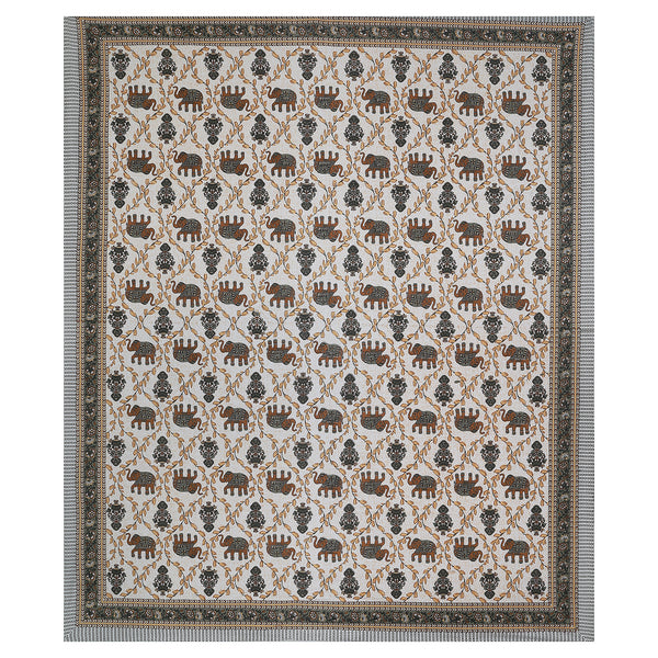 Sanganeri  Printed Bedsheet with pillow covers with two plow covers.