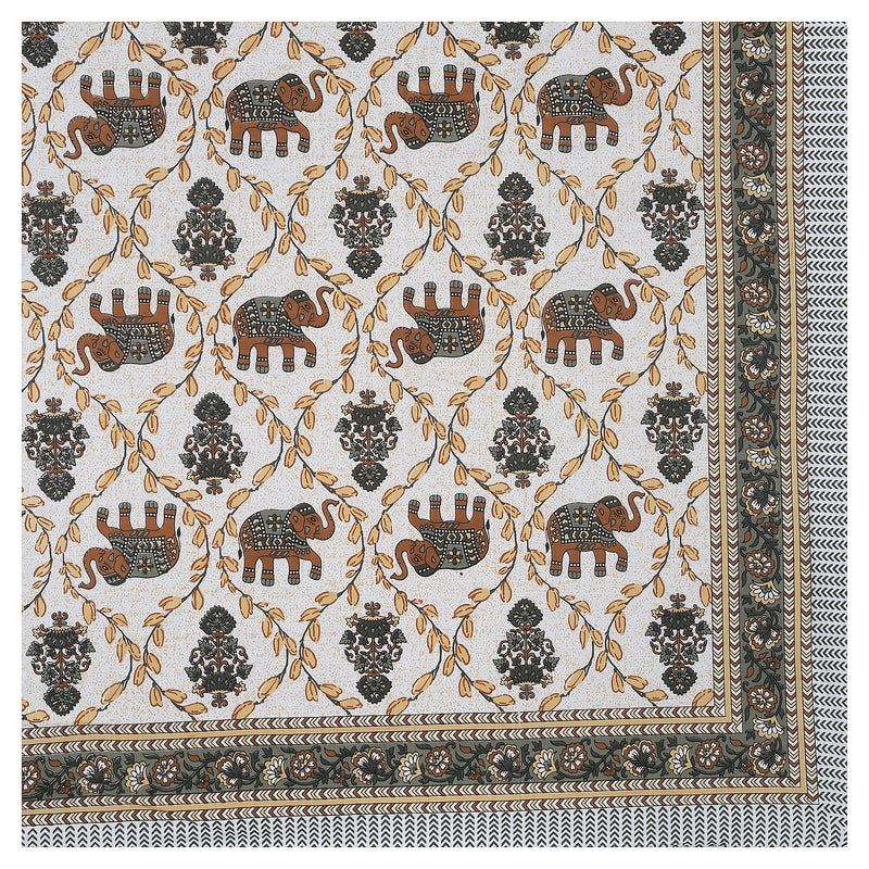 Sanganeri  Printed Bedsheet with pillow covers with two plow covers.