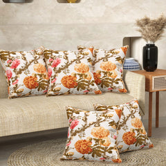 Sunflower Yellow Anokhi Cotton Cushion Covers - 16x16 Inches - EasyGoods India