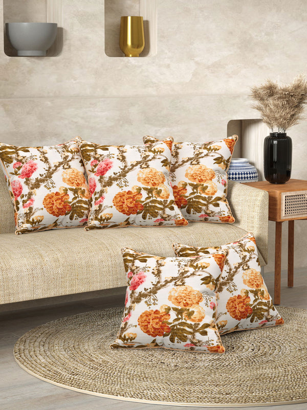 Sunflower Yellow Anokhi Cotton Cushion Covers - 16x16 Inches - EasyGoods India