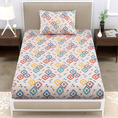 SuperSoft Merino Floral Bedsheet For Singe Bed Size With 1 Pillow Cover | 60 