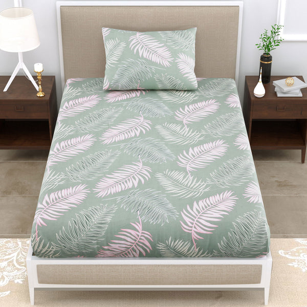 SuperSoft Merino Floral Bedsheet For Singe Bed Size With 1 Pillow Cover | 60 
