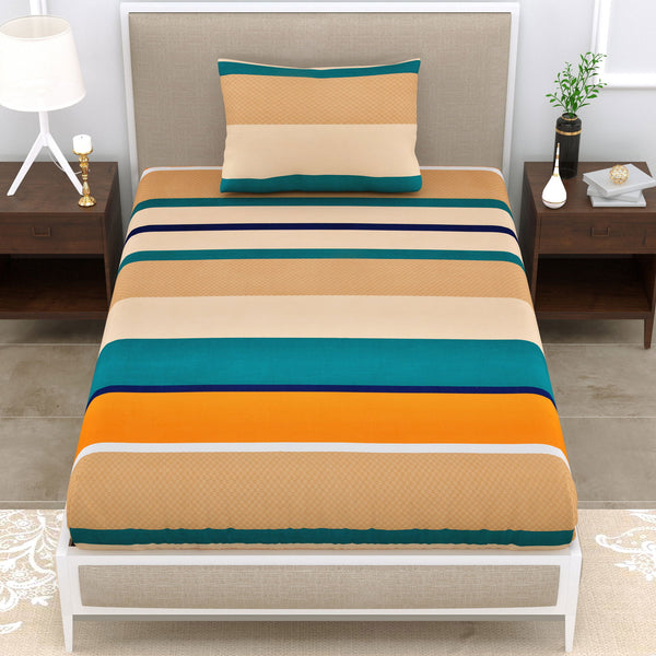 SuperSoft Merino Floral Bedsheet For Singe Bed Size With 1 Pillow Cover | 60 