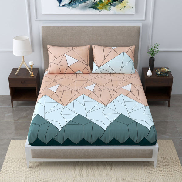 Super Soft Merino Floral Bedsheet for Double Bed King Size with 2 Pillow Covers | Premium Printed Flat Bed Sheet (90 * 108, Multicolor) - EasyGoods India