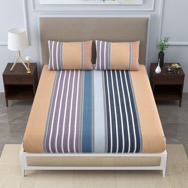 Super Soft Merino Floral Bedsheet for Double Bed King Size with 2 Pillow Covers | Premium Printed Flat Bed Sheet (90 * 108,Multicolor) - EasyGoods India