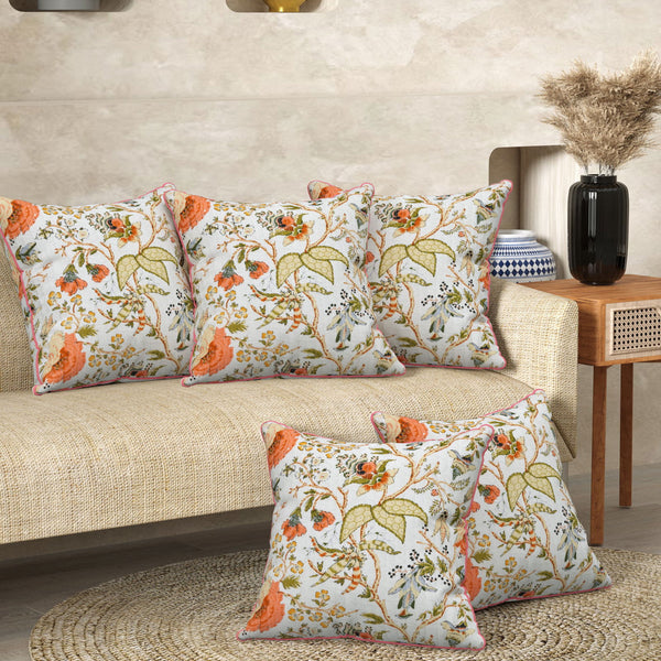 Tangerian Anokhi Cotton Cushion Covers - 16x16 Inches - EasyGoods India