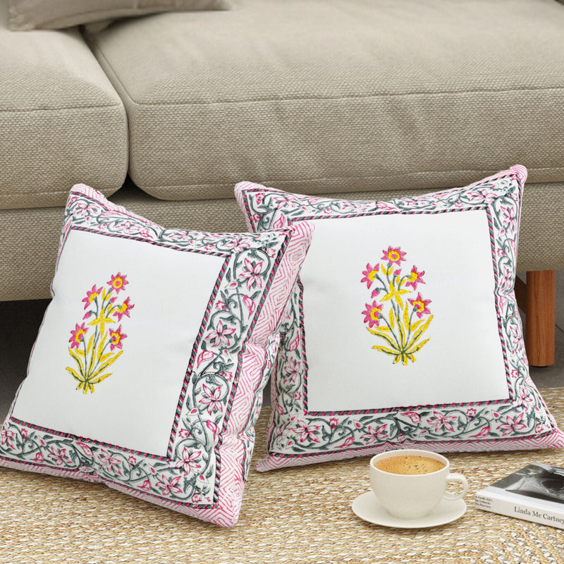 Canvas Blossom Cushion Covers - Premium Printed Designs for Elegant Home Decor