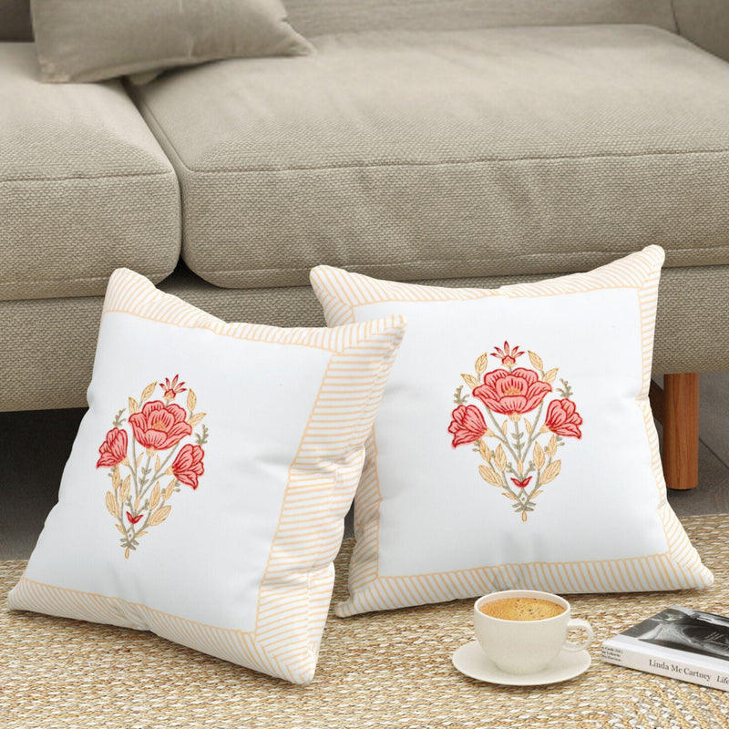 Canvas Blossom Cushion Covers - Premium Printed Designs for Elegant Home Decor