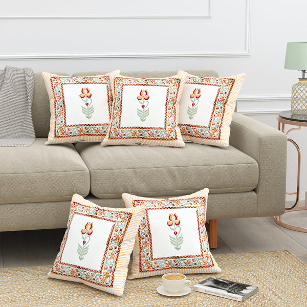 Canvas Blossom Cushion Covers - Premium Printed Designs for Elegant Home Decor