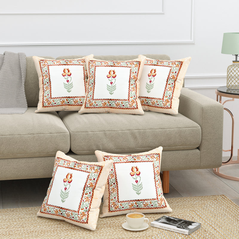 Canvas Blossom Cushion Covers - Premium Printed Designs for Elegant Home Decor