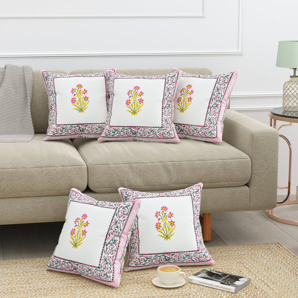 Canvas Blossom Cushion Covers - Premium Printed Designs for Elegant Home Decor