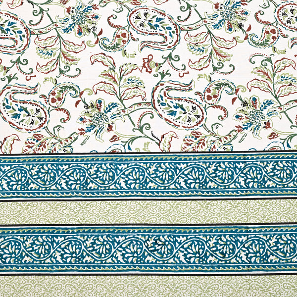 Jaipuri Floral Print Bedsheet With Two Pillow Covers.