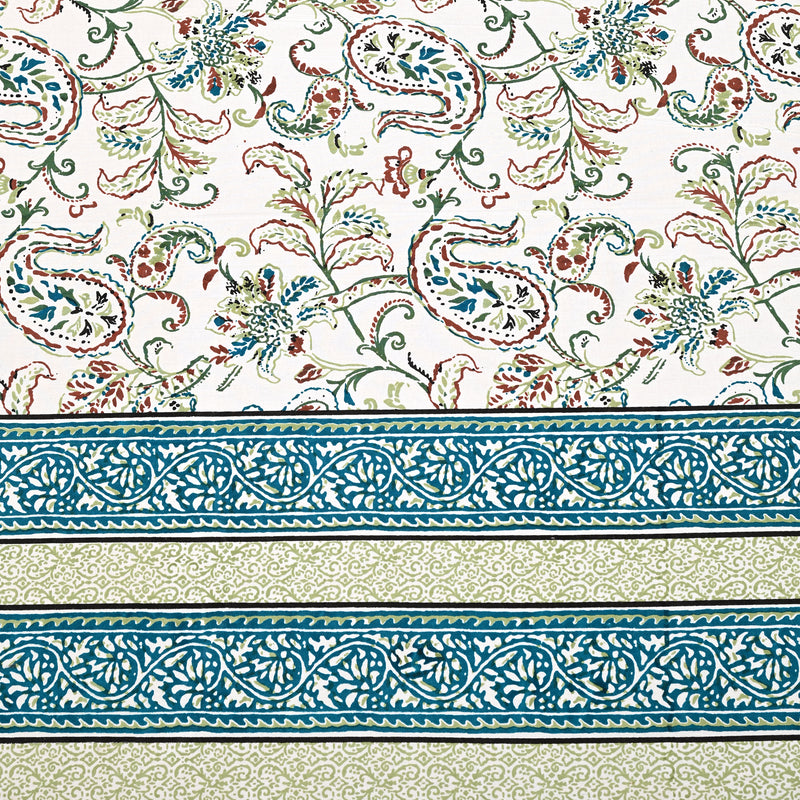Jaipuri Floral Print Bedsheet With Two Pillow Covers.