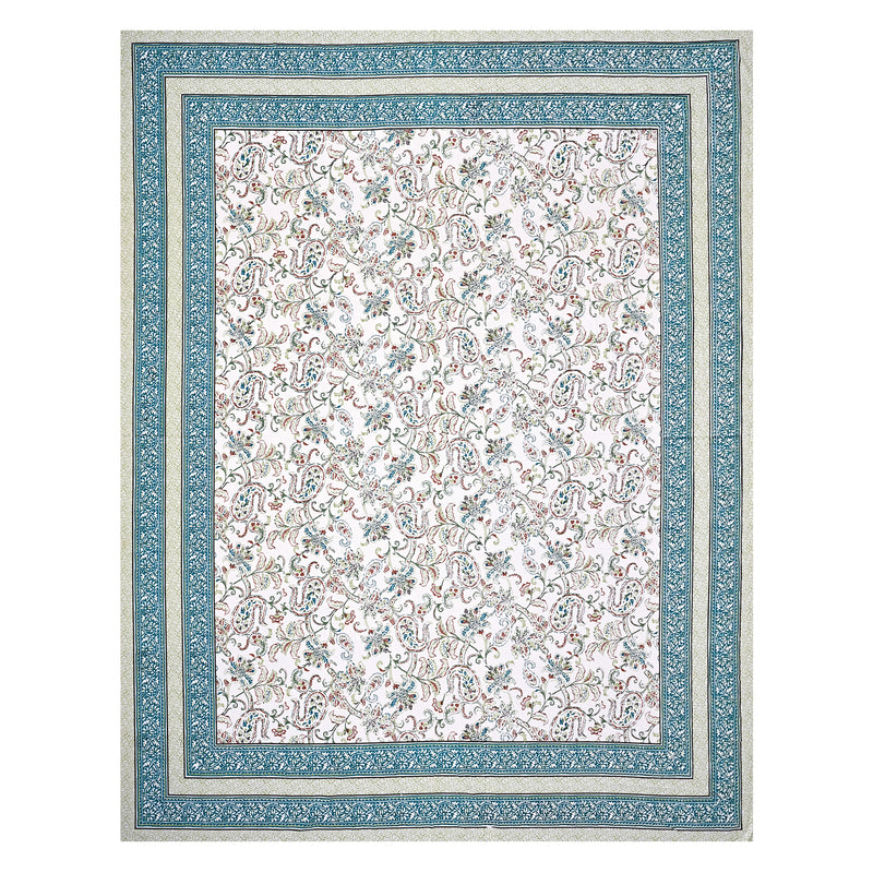 Jaipuri Floral Print Bedsheet With Two Pillow Covers.