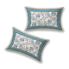Jaipuri Floral Print Bedsheet With Two Pillow Covers.