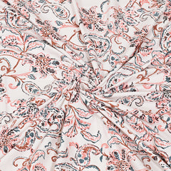 Jaipuri Pure Cotton Bedsheet with a Sanganeri print and two matching pillow covers.