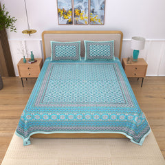 Ethnicjaipuri PURE COMFORT 100% Cotton Rajasthani Bedsheet with 2 Pillow Covers