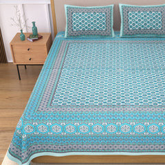 Ethnicjaipuri PURE COMFORT 100% Cotton Rajasthani Bedsheet with 2 Pillow Covers