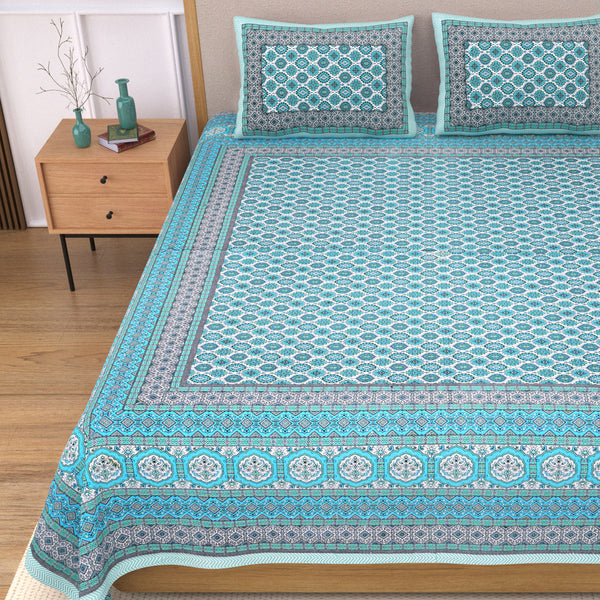 Ethnicjaipuri PURE COMFORT 100% Cotton Rajasthani Bedsheet with 2 Pillow Covers