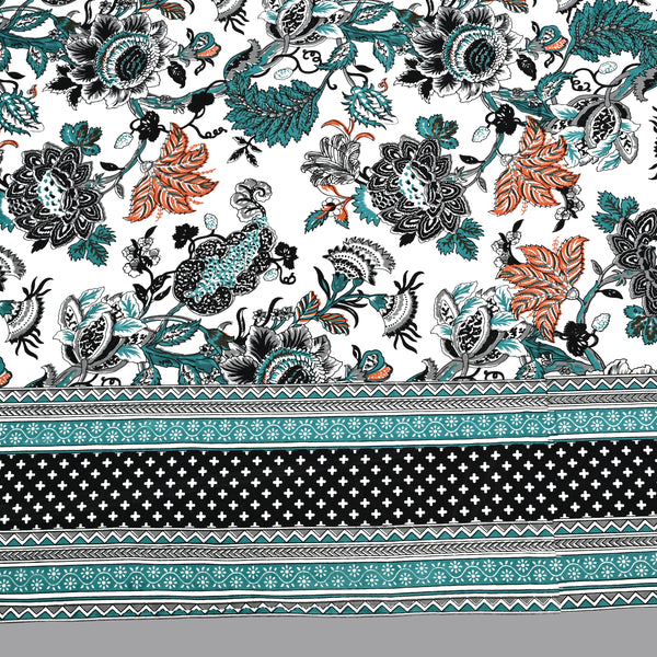 Ethnicjaipuri Cotton floral Bedsheets with Matching Pillow Covers