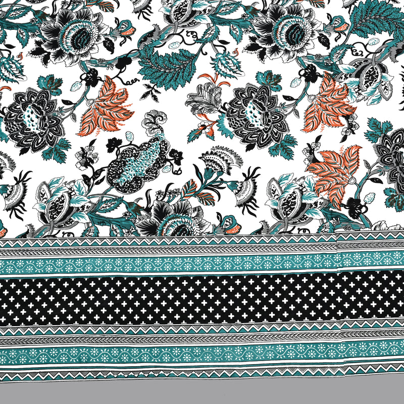Ethnicjaipuri Cotton floral Bedsheets with Matching Pillow Covers