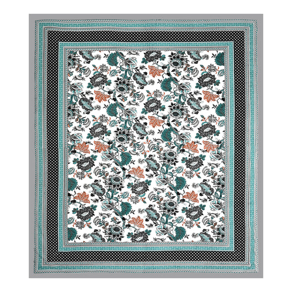 Ethnicjaipuri Cotton floral Bedsheets with Matching Pillow Covers