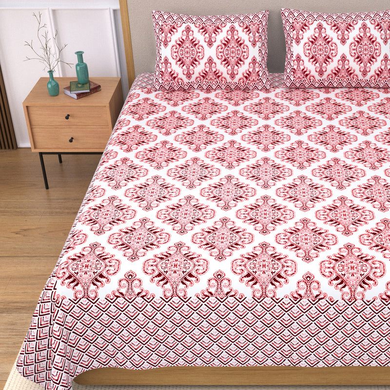 VIRAT DESIGN  Printed Cotton Bedsheet With 2 Pillow Cover