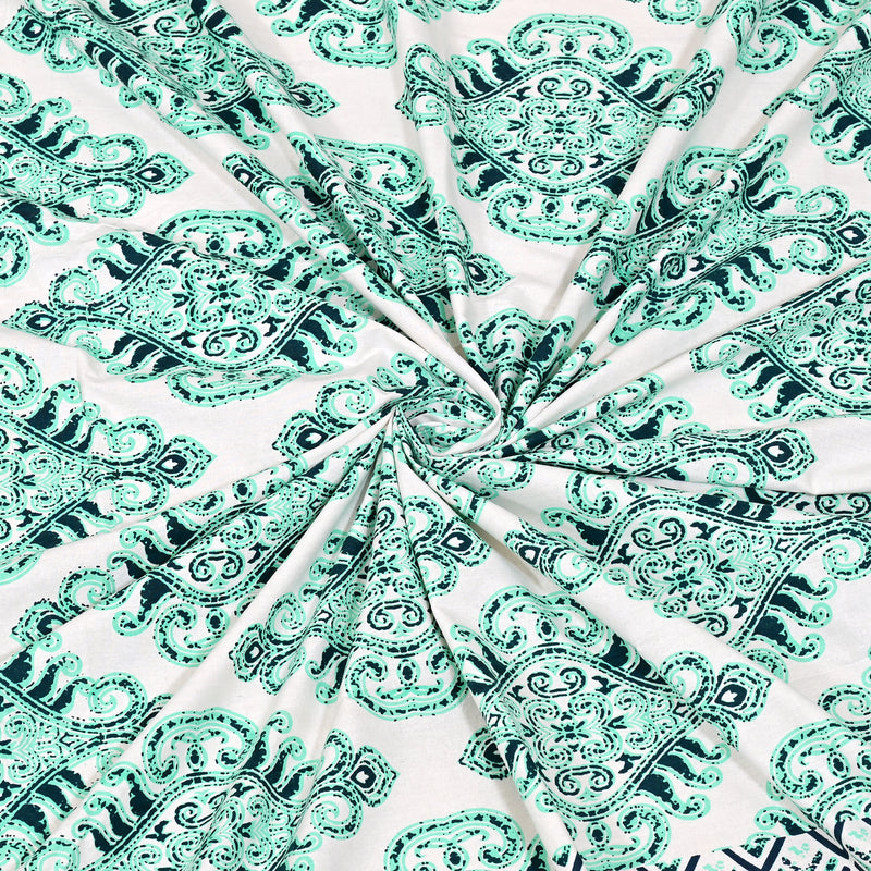 Jaipuri pure cotton printed bedsheet with two pillow covers,