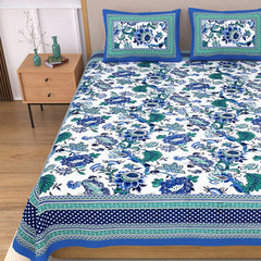 Ethnicjaipuri Dreamy Azure Bedsheet