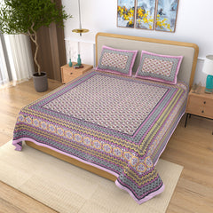 Ethnicjaipuri Pure Comfort Cotton  Bedsheet with 2 Pillow Covers