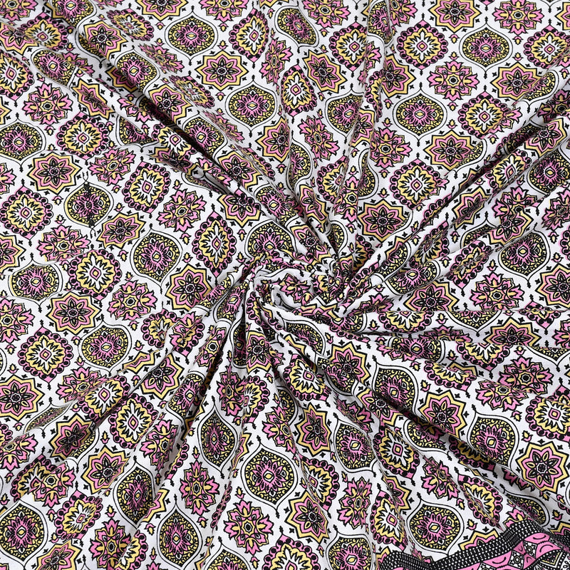 Ethnicjaipuri Pure Cotton CLOTHOLOGY Skin Friendly  Floral bedsheet With 2 Plow