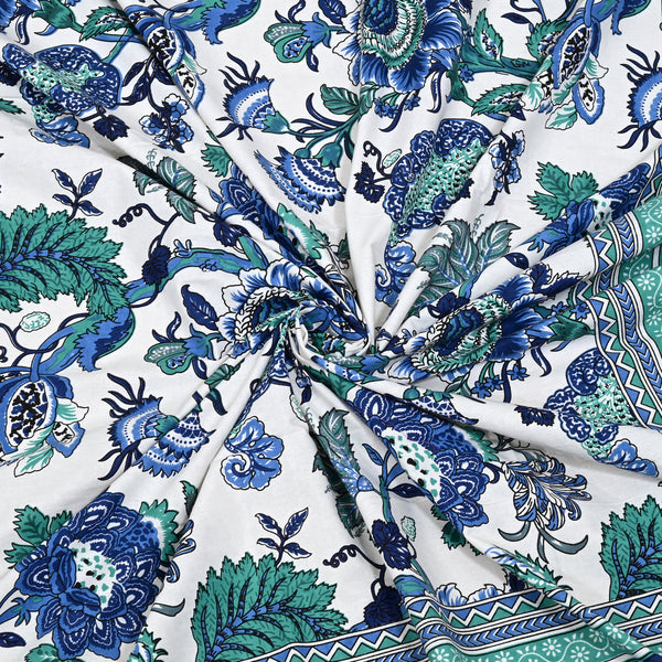 Ethnicjaipuri Dreamy Azure Bedsheet