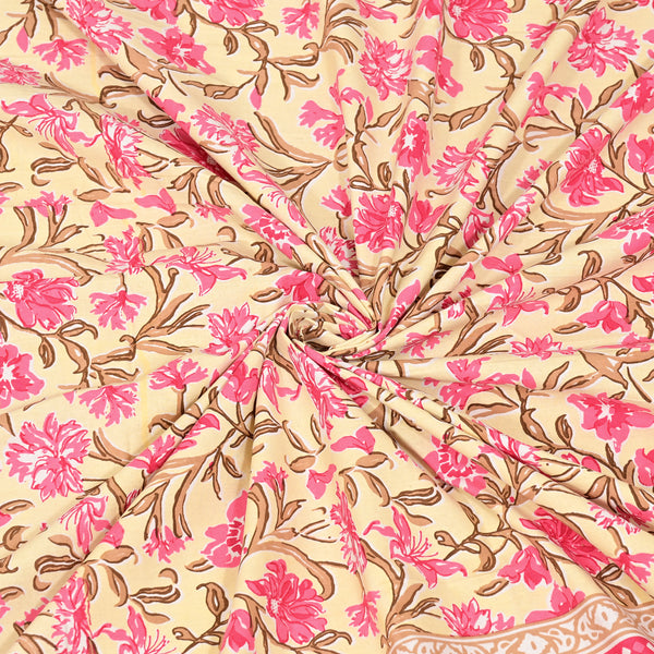 Ethnicjaipuri TOORVI TEXTILE Pure Cotton Flate  Bedsheet with 2 Pillow Covers