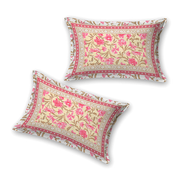 Ethnicjaipuri TOORVI TEXTILE Pure Cotton Flate  Bedsheet with 2 Pillow Covers