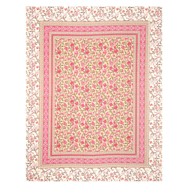 Ethnicjaipuri TOORVI TEXTILE Pure Cotton Flate  Bedsheet with 2 Pillow Covers
