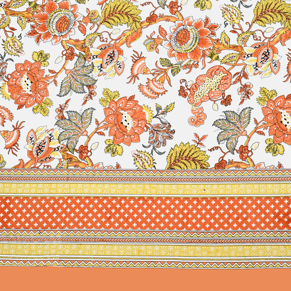 Ethnic Jaipuri Floral 120 TC Cotton Bedsheet with 2 Pillow Covers