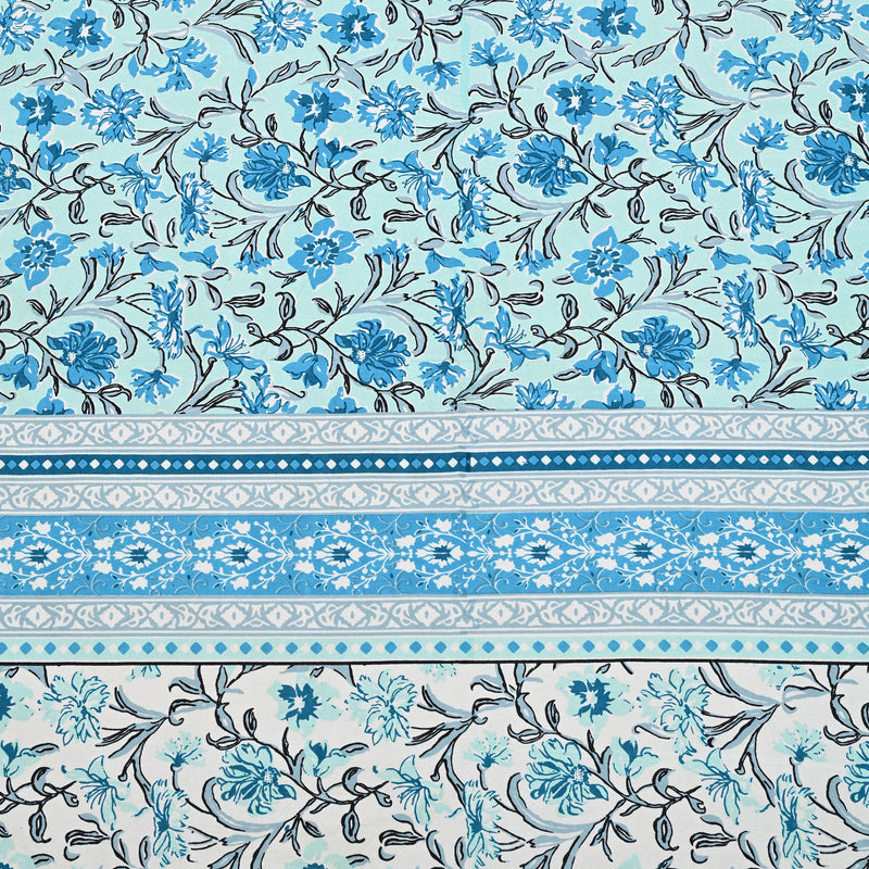 Ethnicjaipuri PURE COMFORT 100% Cotton Jaipuri Block Print Super Badsheet With 2 Plow Covers