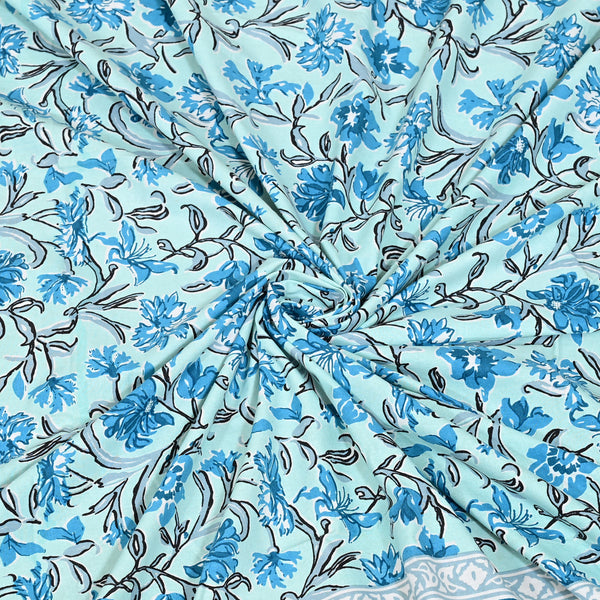 Ethnicjaipuri PURE COMFORT 100% Cotton Jaipuri Block Print Super Badsheet With 2 Plow Covers