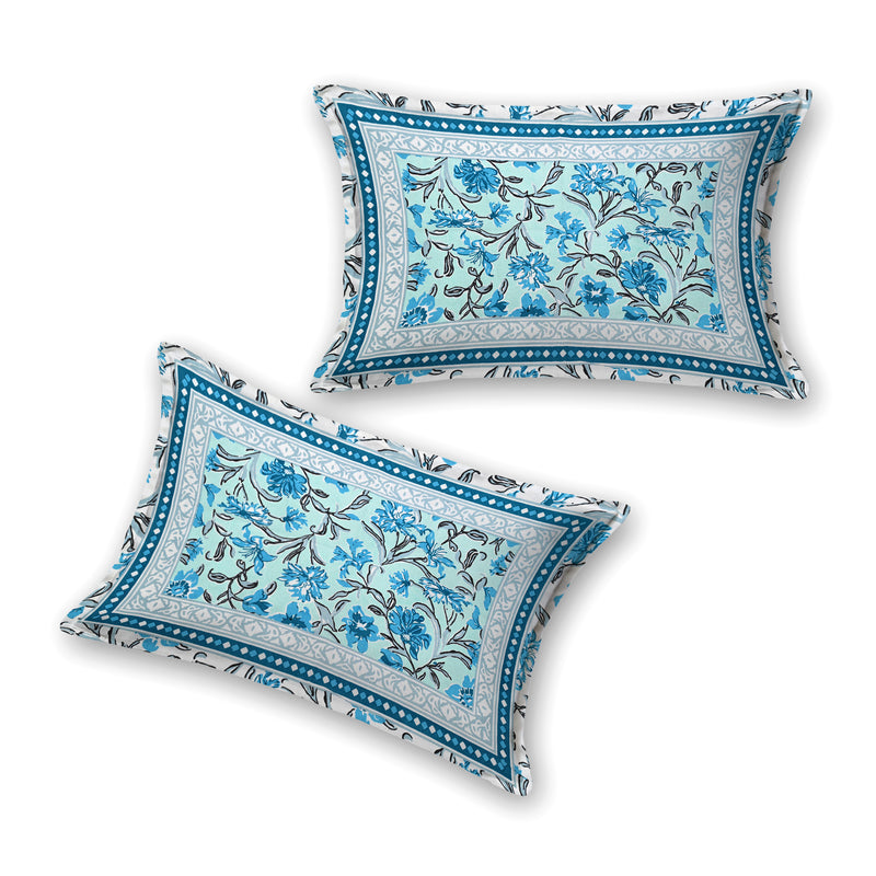Ethnicjaipuri PURE COMFORT 100% Cotton Jaipuri Block Print Super Badsheet With 2 Plow Covers