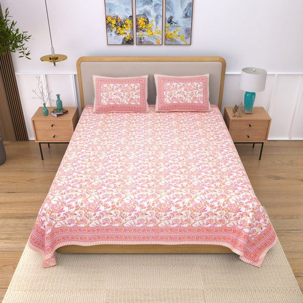 Ethnicjaipuri Adelia Cotton Bedsheets with Matching Pillow Covers