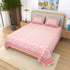 Ethnicjaipuri Adelia Cotton Bedsheets with Matching Pillow Covers