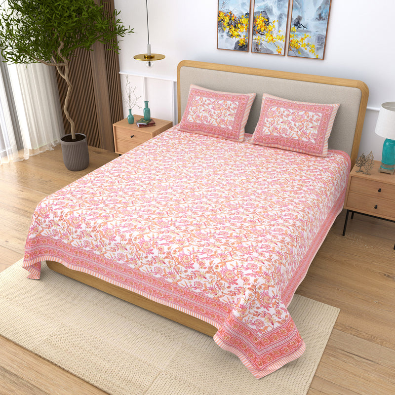 Ethnicjaipuri Adelia Cotton Bedsheets with Matching Pillow Covers