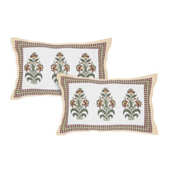 Sanganeri Hand Block Printed  Cotton Bedsheet with 2 Pillow Covers.