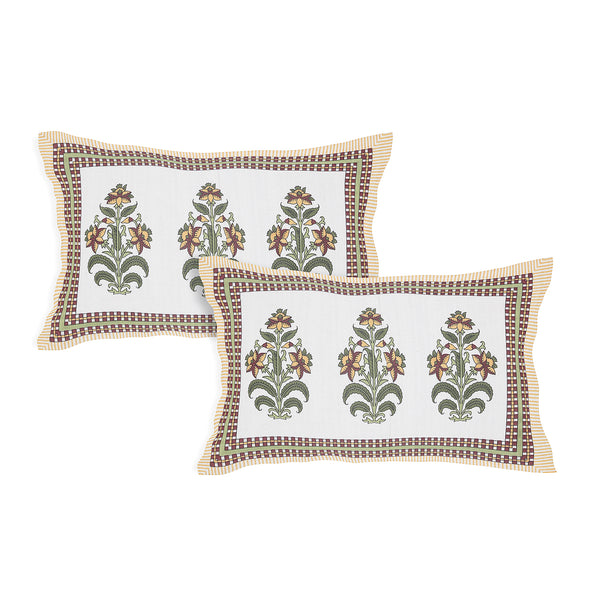 Sanganeri Hand Block Printed  Cotton Bedsheet with 2 Pillow Covers.